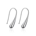 Water Drop Modeling Silver Ear Hook Earrings