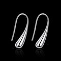Water Drop Modeling Silver Ear Hook Earrings