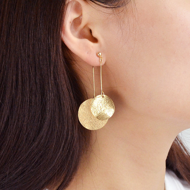 Gold Silver Color with Round Drop Earring