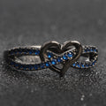 Fashion Heart Shaped Sapphire Zircon Black Gold