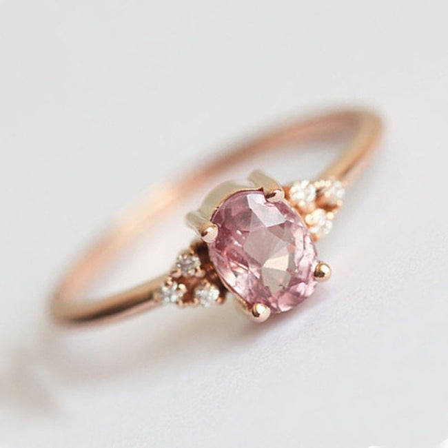 Lady Rose Gold Filled Diamond Cluster Peach
