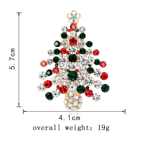 Zircon Christmas Tree Brooch