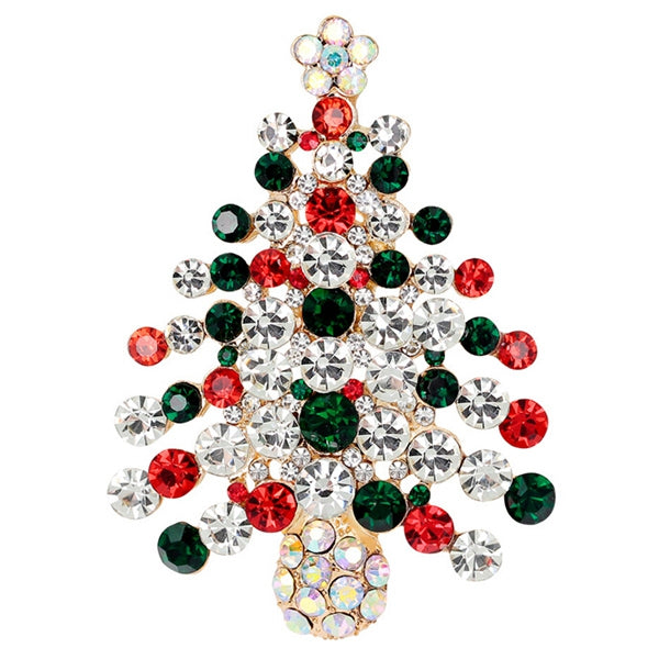 Zircon Christmas Tree Brooch