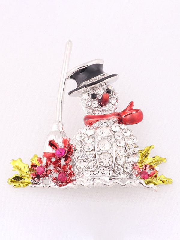 Christmas Snowman Brooch