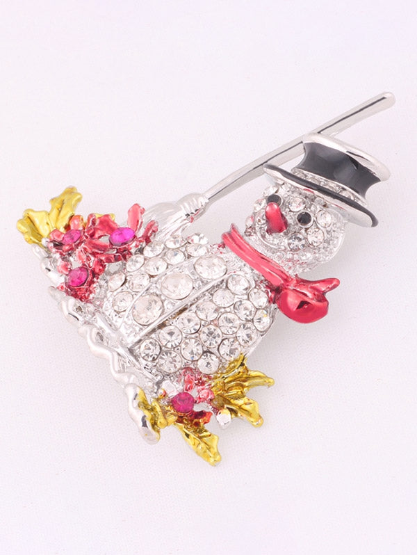 Christmas Snowman Brooch