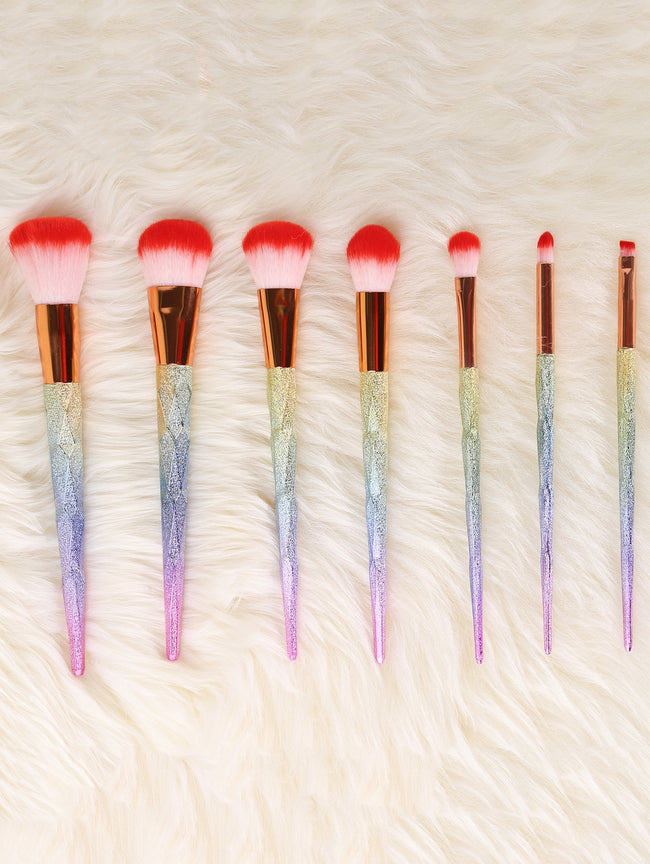 Rainbow Unicorn Conical Makeup Brushes Set
