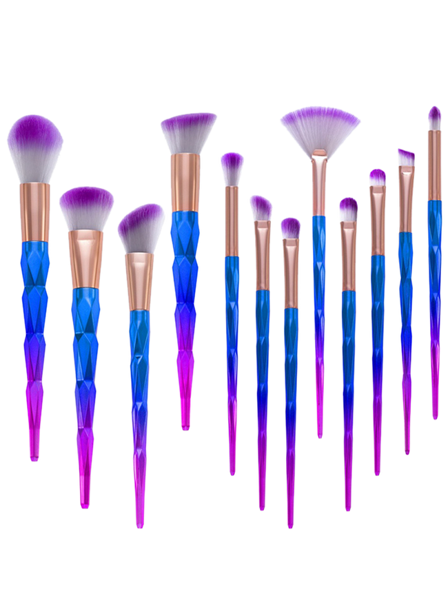 Fancy Color Taper Angular Makeup Brushes Set