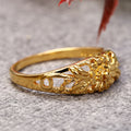 Electroplate Gold Color Flower Ring for Women