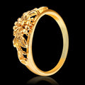 Electroplate Gold Color Flower Ring for Women