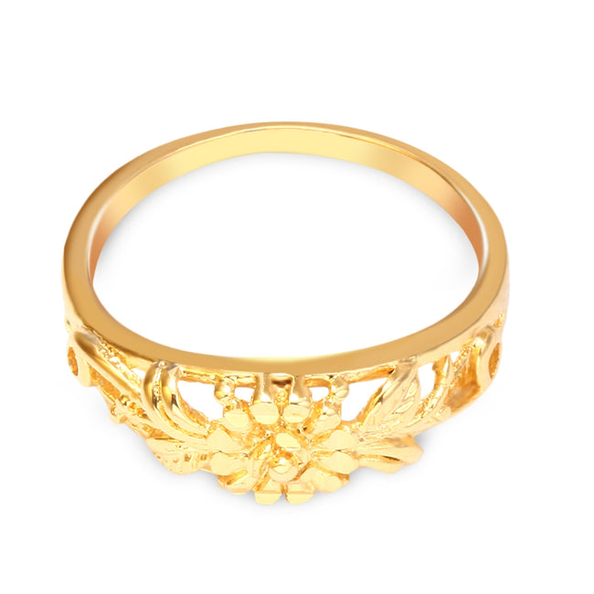 Electroplate Gold Color Flower Ring for Women