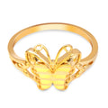 Electroplate Gold Color Butterfly Ring for Women