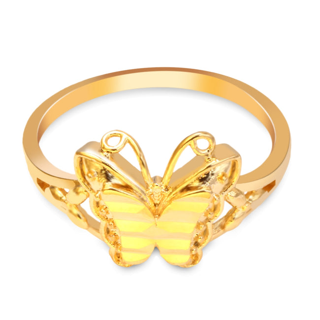 Electroplate Gold Color Butterfly Ring for Women