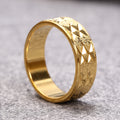 Electroplate Gold Color Geometric Pattern Ring