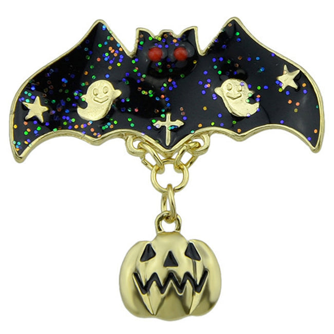 Halloween Pumpkin Ghost Bat Star Brooch