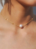 Faux Pearl Collarbone Necklace