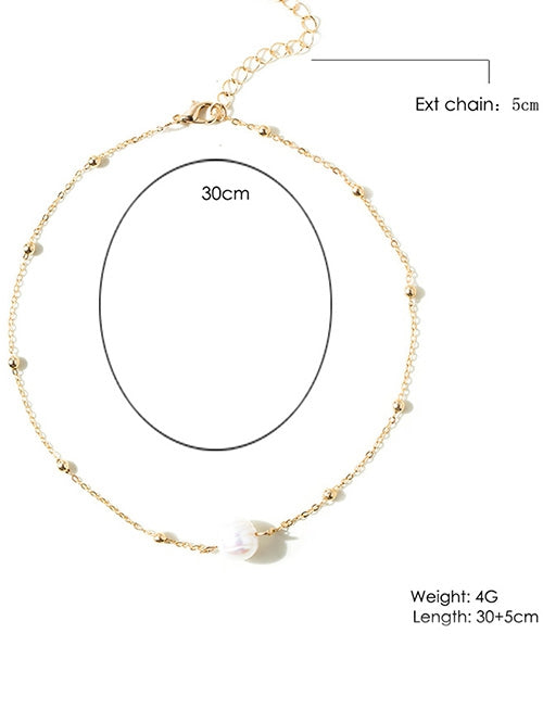 Faux Pearl Collarbone Necklace