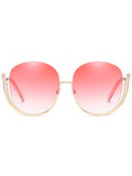 Half Frame Oversized Sunglasses with Curved