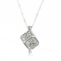 Charm Silver Cube Light Necklace Women Glowing