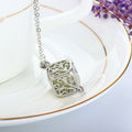 Charm Silver Cube Light Necklace Women Glowing