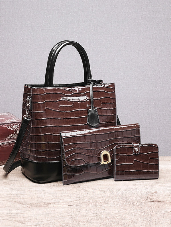 Animal Print Striped Luxury Handbag Set