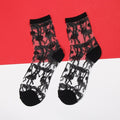 Womens Silk Lace Transparent Socks Black