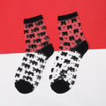 Womens Silk Lace Transparent Socks Black