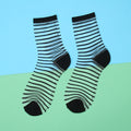 Womens Silk Lace Transparent Socks Black