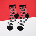 Womens Silk Lace Transparent Socks Black