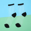 Womens Silk Lace Transparent Socks Black