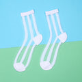 Womens Silk Lace Transparent Socks Black