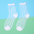 Womens Silk Lace Transparent Socks Black