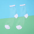 Womens Silk Lace Transparent Socks Black