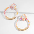 Leopard Print Acrylic Round Earrig Fashion Charm