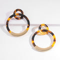 Leopard Print Acrylic Round Earrig Fashion Charm