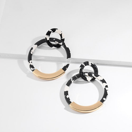 Leopard Print Acrylic Round Earrig Fashion Charm
