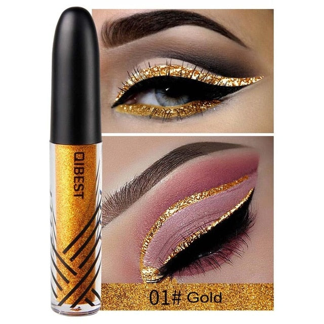 Gold Silver Glitter Eyeliner Pigment Eyes