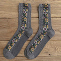Floral Funny Socks Women Warm Cotton Cute