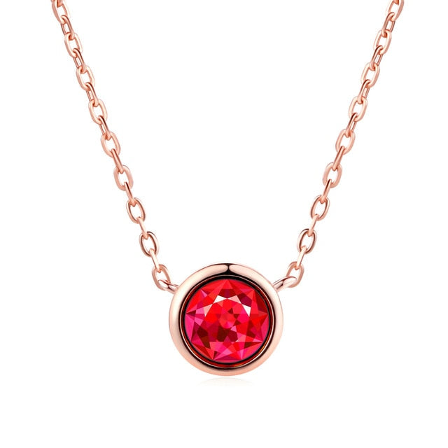 Cubic Rose Gold Color Pendant Necklace