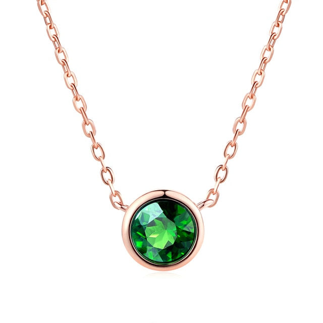 Cubic Rose Gold Color Pendant Necklace