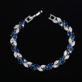 Cubic Zirconia Jewelry Silver Color Leaf Charm