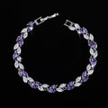 Cubic Zirconia Jewelry Silver Color Leaf Charm