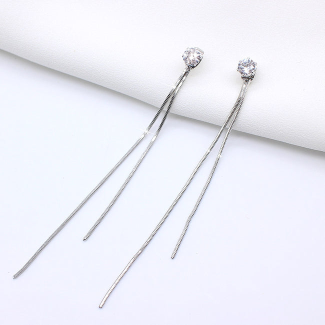 Dangle Hanging Rhinestone Long Drop Earrings