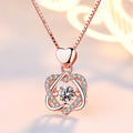 Fashion Double Heart Flower Pendant Necklace