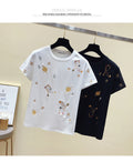 T shirt Women Clothes Summer Short Sleeve Embroidery