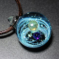 Galaxy Double Sided Pendant Necklace Glass
