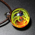 Galaxy Double Sided Pendant Necklace Glass