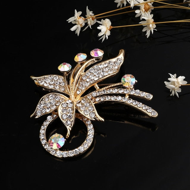Fashion Jewelry Vintage Gold Brooch Pins Austria