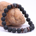 Natural Lava Rock Stone Beads Strand Bracelet