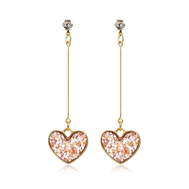 Korean Heart Statement Earrings for Women Fashion