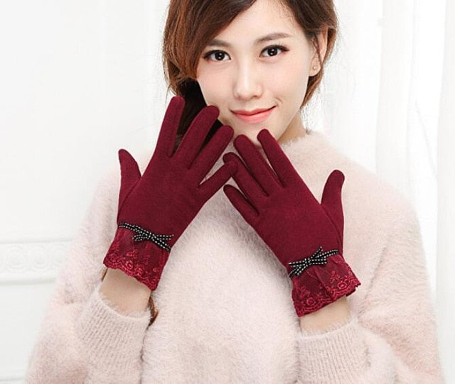 Warm Women Fashion Gloves Thick Touched